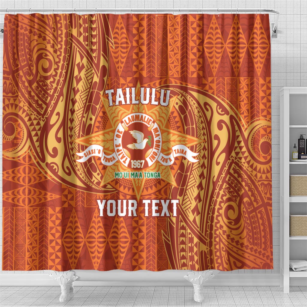 Personalised Tonga Tailulu College Shower Curtain Since 1967 Special Kupesi Pattern Version 1