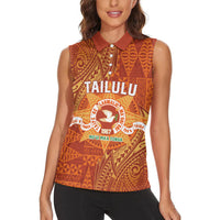 Personalised Tonga Tailulu College Women Sleeveless Polo Shirt Since 1967 Special Kupesi Pattern Version 1