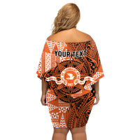 Personalised Tonga Tailulu College Family Matching Off Shoulder Short Dress and Hawaiian Shirt Since 1967 Special Kupesi Pattern Version 2