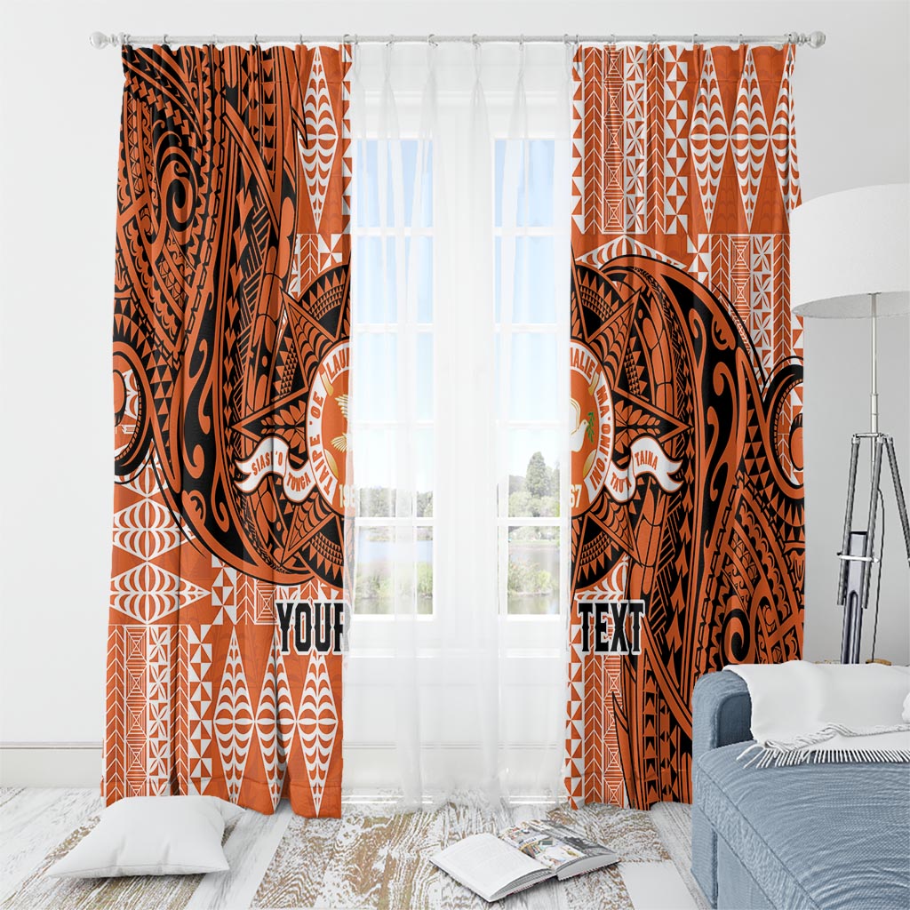Personalised Tonga Tailulu College Window Curtain Since 1967 Special Kupesi Pattern Version 2