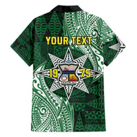 Personalised Tonga Takuilau College Family Matching Off The Shoulder Long Sleeve Dress and Hawaiian Shirt Since 1975 Special Kupesi Pattern