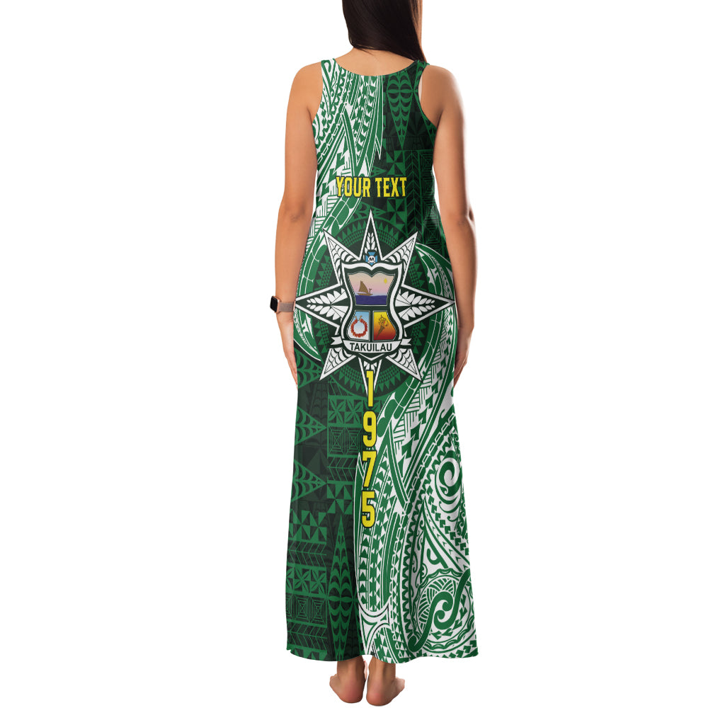 Personalised Tonga Takuilau College Family Matching Tank Maxi Dress and Hawaiian Shirt Since 1975 Special Kupesi Pattern