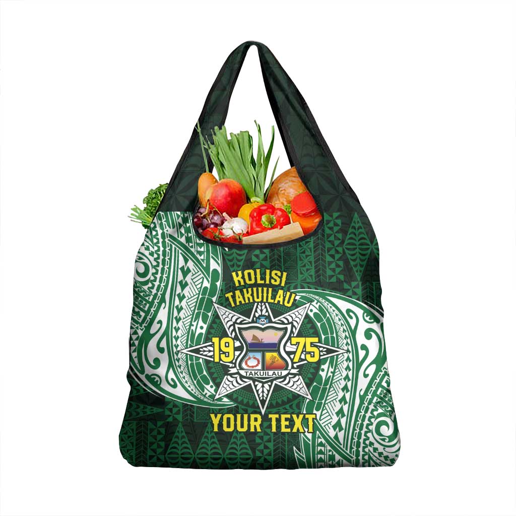 Personalised Tonga Takuilau College Grocery Bag Since 1975 Special Kupesi Pattern