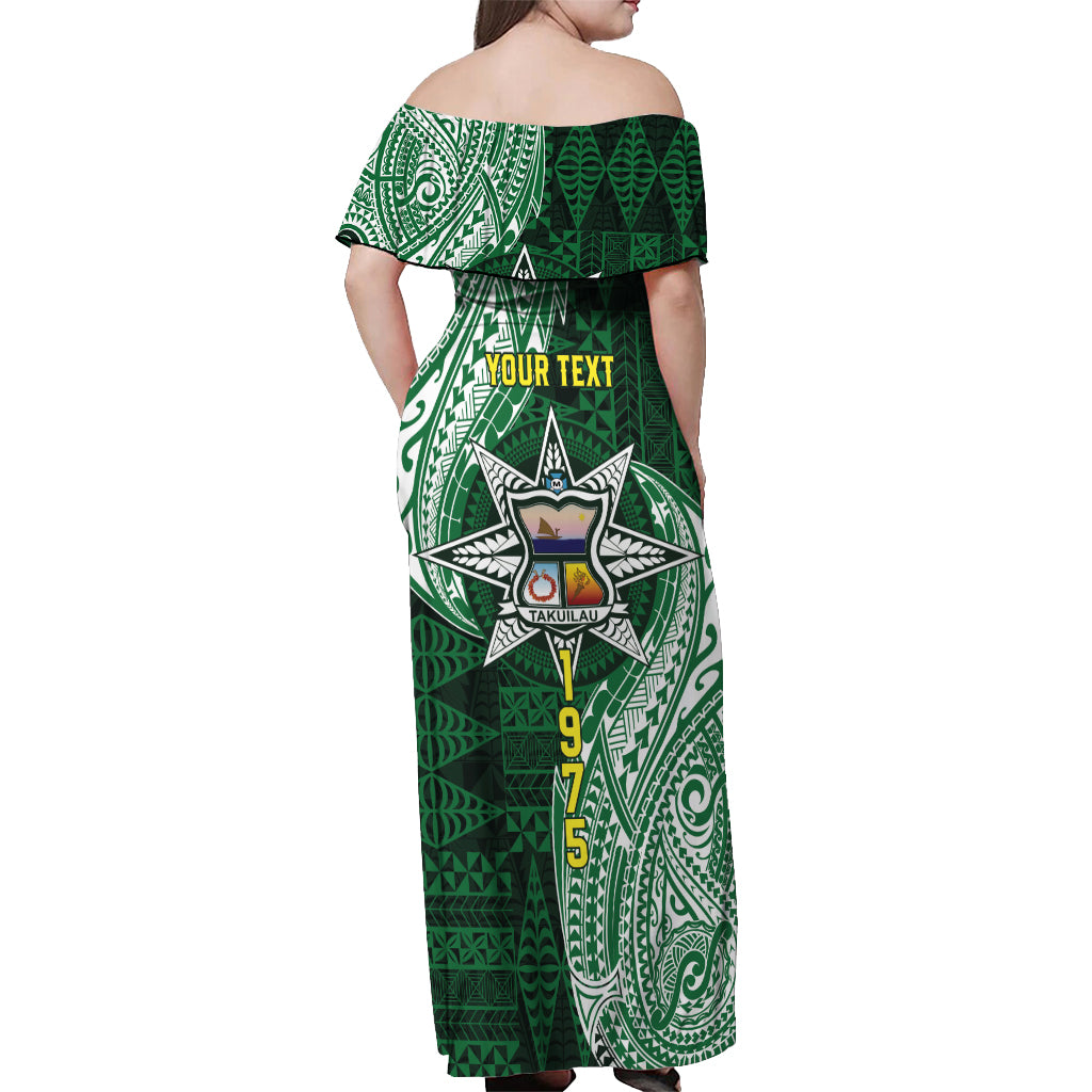 Personalised Tonga Takuilau College Off Shoulder Maxi Dress Since 1975 Special Kupesi Pattern
