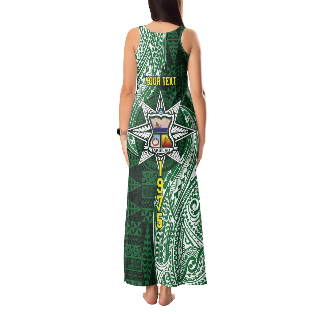 Personalised Tonga Takuilau College Tank Maxi Dress Since 1975 Special Kupesi Pattern LT9 - Polynesian Pride