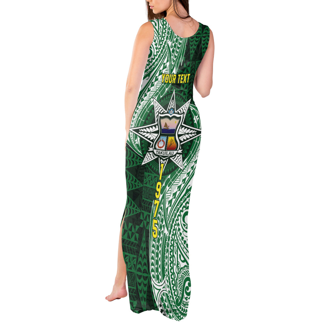 Personalised Tonga Takuilau College Tank Maxi Dress Since 1975 Special Kupesi Pattern LT9 - Polynesian Pride