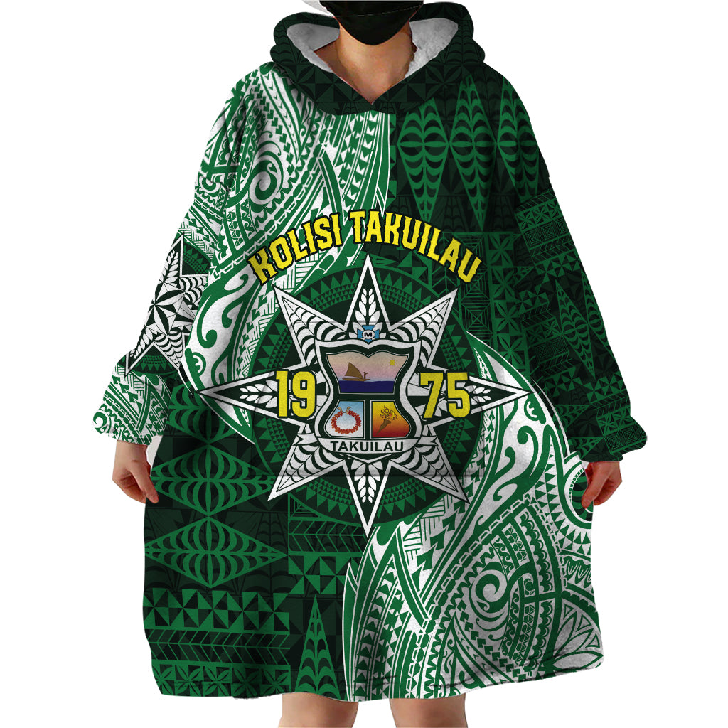 Personalised Tonga Takuilau College Wearable Blanket Hoodie Since 1975 Special Kupesi Pattern