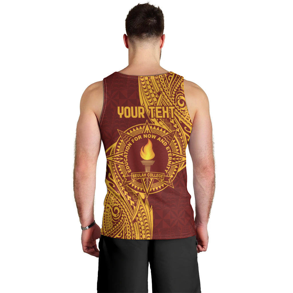Personalised Tonga Beulah College Men Tank Top Since 1938 Special Kupesi Pattern