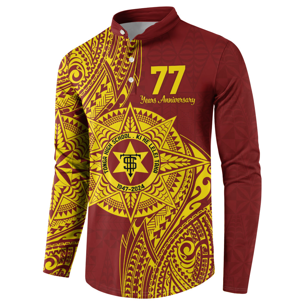Personalised Tonga High School 77th Anniversary Button Sweatshirt Special Kupesi Pattern