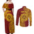 Personalised Tonga High School 77th Anniversary Couples Matching Off Shoulder Maxi Dress and Long Sleeve Button Shirt Special Kupesi Pattern