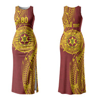 Personalised Tonga High School 80th Anniversary Couples Matching Tank Maxi Dress and Hawaiian Shirt Special Kupesi Pattern LT9 - Polynesian Pride