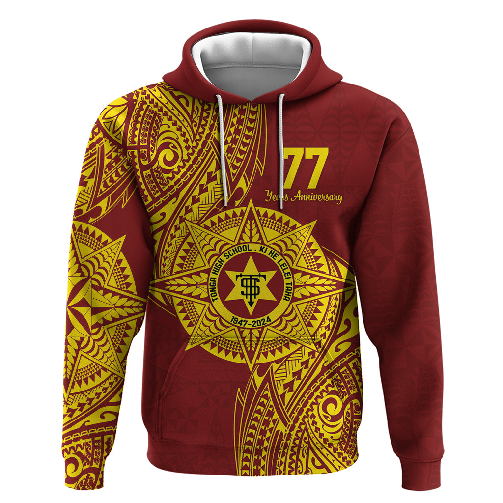 Personalised Tonga High School 77th Anniversary Hoodie Special Kupesi Pattern