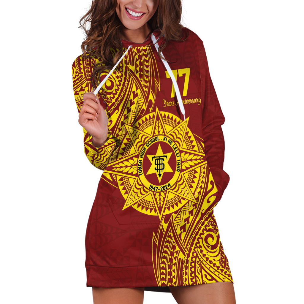 Personalised Tonga High School 77th Anniversary Hoodie Dress Special Kupesi Pattern