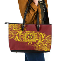 Personalised Tonga High School 77th Anniversary Leather Tote Bag Special Kupesi Pattern