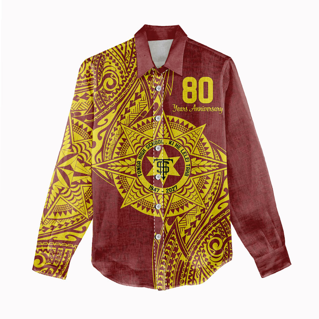 Personalised Tonga High School 80th Anniversary Women Casual Shirt Special Kupesi Pattern LT9 - Polynesian Pride