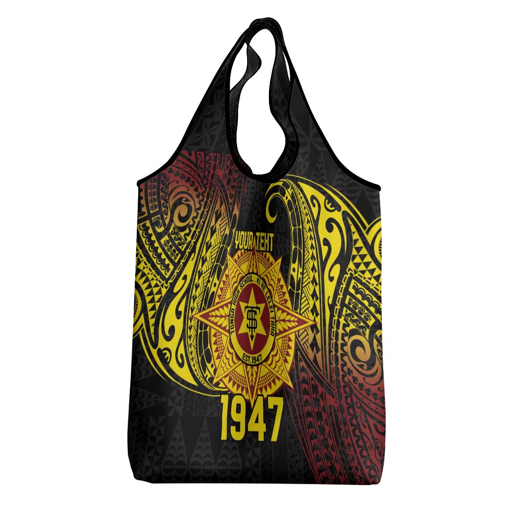 Personalised Tonga High School Grocery Bag Since 1947 Special Kupesi Pattern