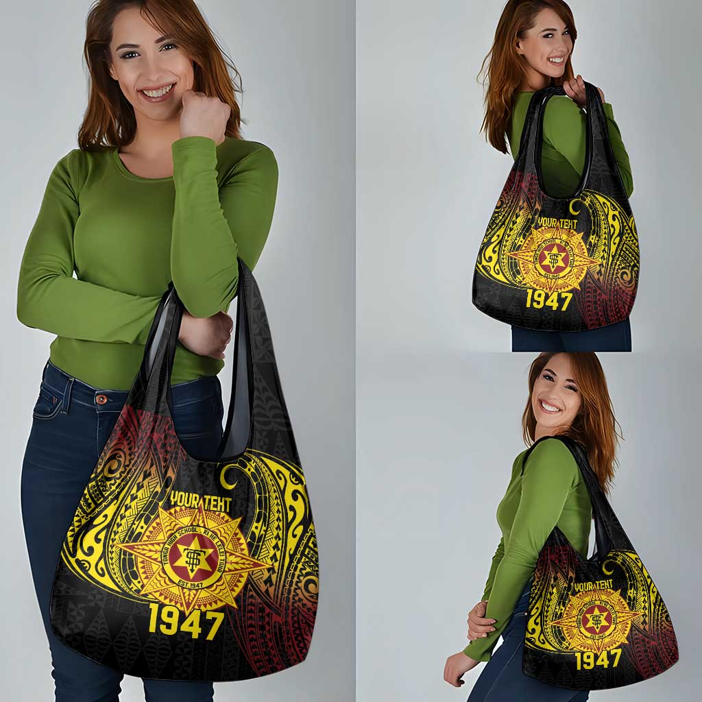 Personalised Tonga High School Grocery Bag Since 1947 Special Kupesi Pattern
