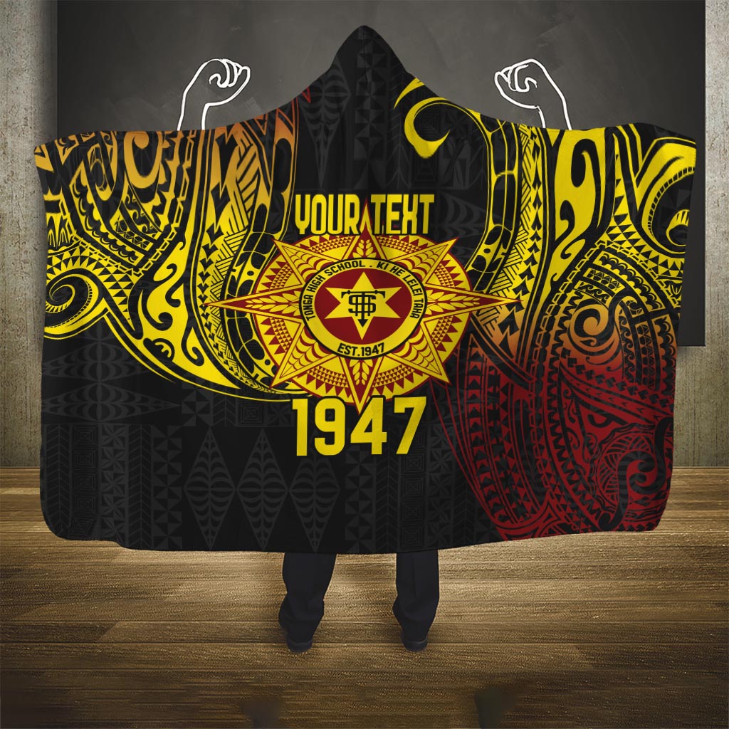 Personalised Tonga High School Hooded Blanket Since 1947 Special Kupesi Pattern