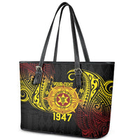 Personalised Tonga High School Leather Tote Bag Since 1947 Special Kupesi Pattern