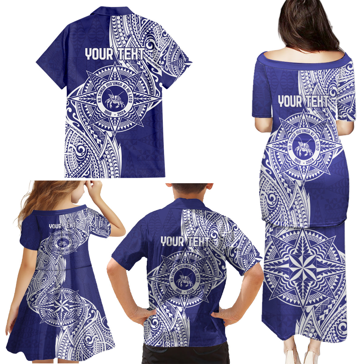 Personalised Tonga Tupou College Tolo 158th Anniversary Family Matching Puletasi and Hawaiian Shirt Special Kupesi Pattern LT9 - Polynesian Pride