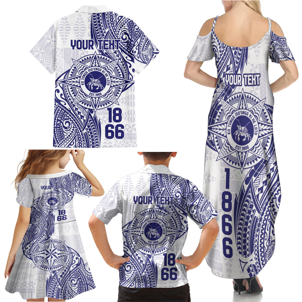 Personalised Tonga Tupou College Tolo Family Matching Summer Maxi Dress and Hawaiian Shirt Since 1866 Special Kupesi Pattern