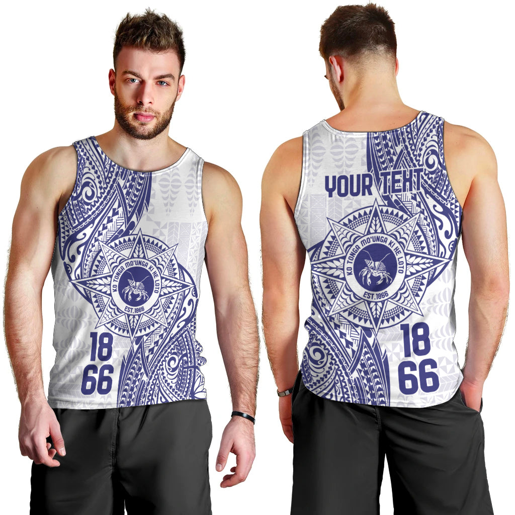 Personalised Tonga Tupou College Tolo Men Tank Top Since 1866 Special Kupesi Pattern