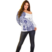 Personalised Tonga Tupou College Tolo Off Shoulder Sweater Since 1866 Special Kupesi Pattern