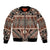 Vintage Bula Fiji Bomber Jacket Brown Tapa Masi Motif