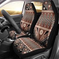 Vintage Bula Fiji Car Seat Cover Brown Tapa Masi Motif