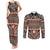 Vintage Bula Fiji Couples Matching Tank Maxi Dress and Long Sleeve Button Shirt Brown Tapa Masi Motif