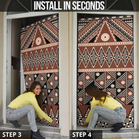 Vintage Bula Fiji Door Cover Brown Tapa Masi Motif - Polynesian Pride