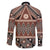 Vintage Bula Fiji Family Matching Long Sleeve Bodycon Dress and Hawaiian Shirt Brown Tapa Masi Motif