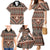 Vintage Bula Fiji Family Matching Mermaid Dress and Hawaiian Shirt Brown Tapa Masi Motif