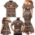 Vintage Bula Fiji Family Matching Mermaid Dress and Hawaiian Shirt Brown Tapa Masi Motif