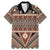 Vintage Bula Fiji Family Matching Mermaid Dress and Hawaiian Shirt Brown Tapa Masi Motif