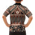 Vintage Bula Fiji Family Matching Off The Shoulder Long Sleeve Dress and Hawaiian Shirt Brown Tapa Masi Motif