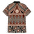 Vintage Bula Fiji Family Matching Short Sleeve Bodycon Dress and Hawaiian Shirt Brown Tapa Masi Motif