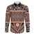 Vintage Bula Fiji Family Matching Short Sleeve Bodycon Dress and Hawaiian Shirt Brown Tapa Masi Motif