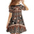 Vintage Bula Fiji Family Matching Tank Maxi Dress and Hawaiian Shirt Brown Tapa Masi Motif