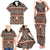 Vintage Bula Fiji Family Matching Tank Maxi Dress and Hawaiian Shirt Brown Tapa Masi Motif