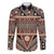 Vintage Bula Fiji Family Matching Tank Maxi Dress and Hawaiian Shirt Brown Tapa Masi Motif