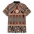 Vintage Bula Fiji Hawaiian Shirt Brown Tapa Masi Motif