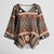 Vintage Bula Fiji Kimono Sleeve Blouse Brown Tapa Masi Motif - Polynesian Pride