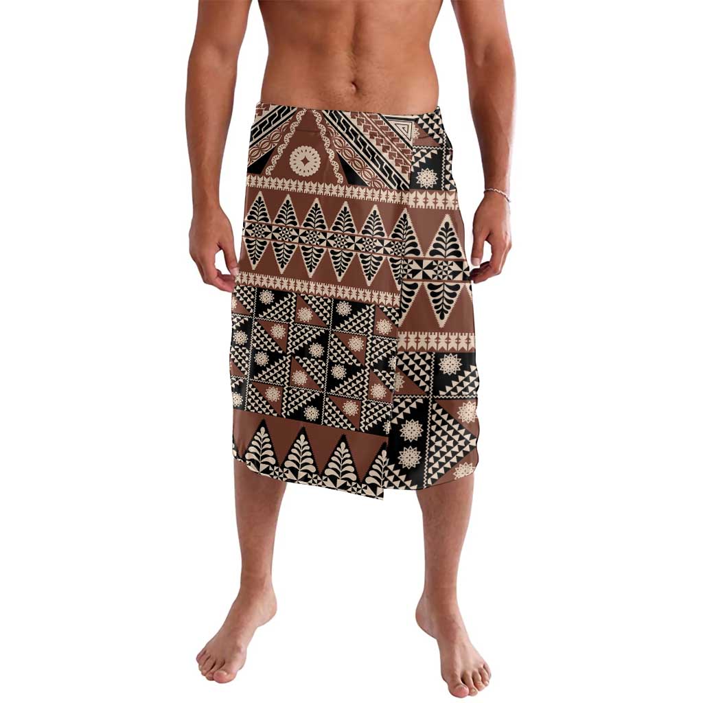 Vintage Bula Fiji Lavalava Brown Tapa Masi Motif