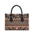 Vintage Bula Fiji Leather Bag Brown Tapa Masi Motif - Polynesian Pride