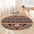 Vintage Bula Fiji Round Carpet Brown Tapa Masi Motif