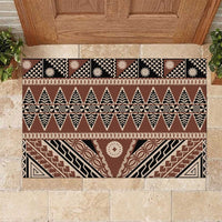 Vintage Bula Fiji Rubber Doormat Brown Tapa Masi Motif