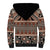 Vintage Bula Fiji Sherpa Hoodie Brown Tapa Masi Motif