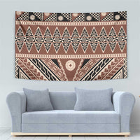 Vintage Bula Fiji Tapestry Brown Tapa Masi Motif