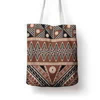 Vintage Bula Fiji Tote Bag Brown Tapa Masi Motif - Polynesian Pride